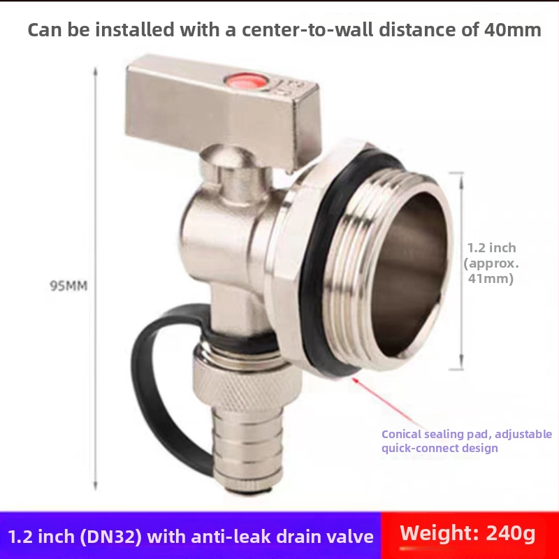 Meďový ventil k odvzdušneniu podlahového vykurovania s rozdeľovačom vody, ventil na uvoľnenie vzduchu a vypúšťacia zátka