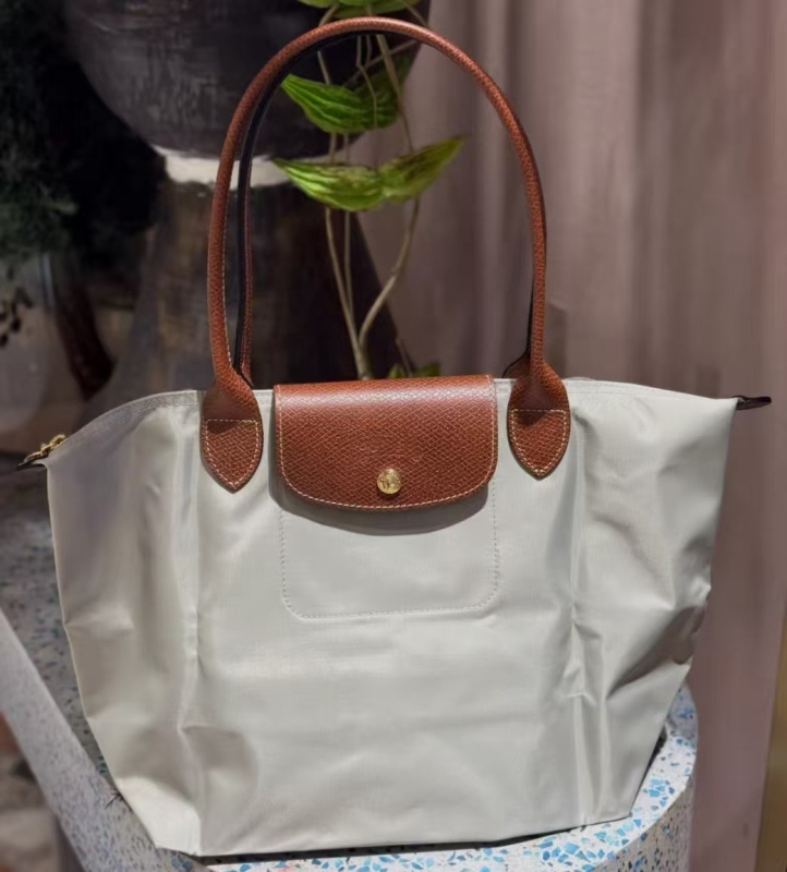 Longxiang κλασική τσάντα από νάιλον τύπου dumpling με καπάκι, αναδιπλούμενη, αστικός στυλ, νάιλον επένδυση, κλείσιμο με φερμουάρ, εσωτερικά τσεπάκια για κινητό και ID