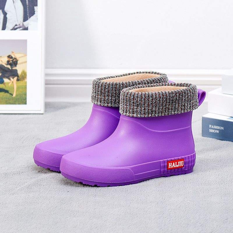 Γυναικείες γαλότσες βροχής μέχρι τη μέση της γάμπας, αδιάβροχες, με επένδυση, αντιολισθητικές, ελαφριές, με επίπεδη σόλα