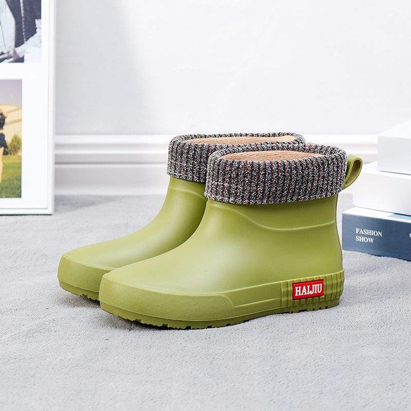 Γυναικείες γαλότσες βροχής μέχρι τη μέση της γάμπας, αδιάβροχες, με επένδυση, αντιολισθητικές, ελαφριές, με επίπεδη σόλα