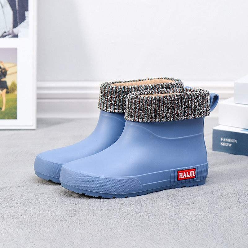 Γυναικείες γαλότσες βροχής μέχρι τη μέση της γάμπας, αδιάβροχες, με επένδυση, αντιολισθητικές, ελαφριές, με επίπεδη σόλα