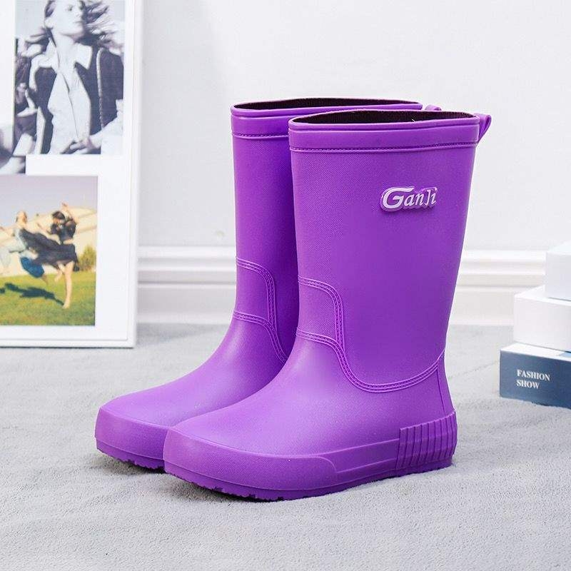 Γυναικείες γαλότσες βροχής μέχρι τη μέση της γάμπας, αδιάβροχες, με επένδυση, αντιολισθητικές, ελαφριές, με επίπεδη σόλα