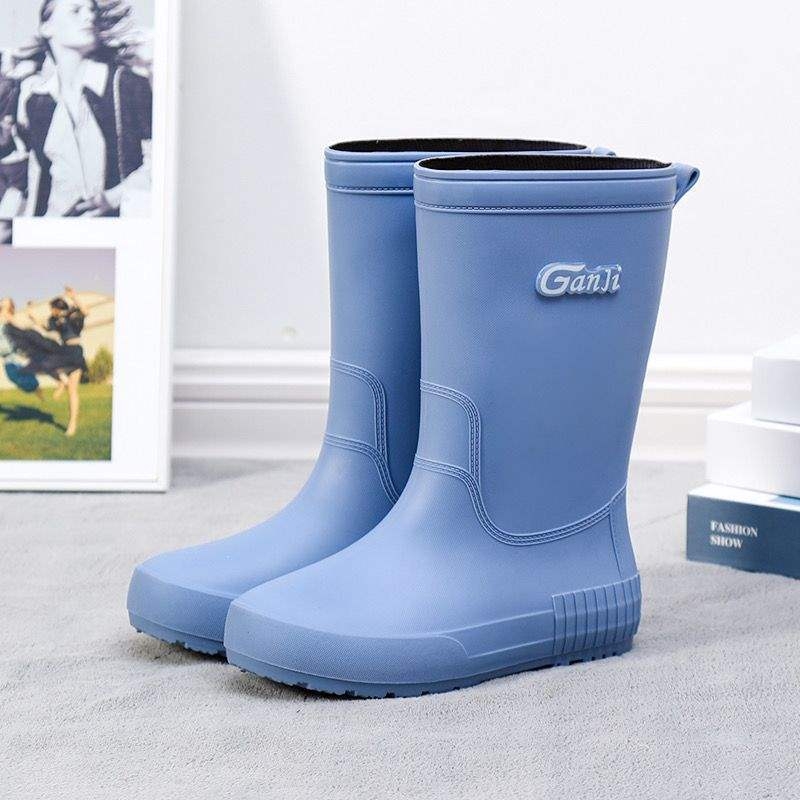 Γυναικείες γαλότσες βροχής μέχρι τη μέση της γάμπας, αδιάβροχες, με επένδυση, αντιολισθητικές, ελαφριές, με επίπεδη σόλα