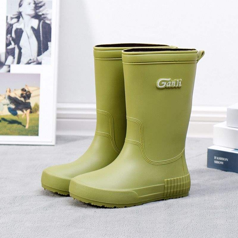 Γυναικείες γαλότσες βροχής μέχρι τη μέση της γάμπας, αδιάβροχες, με επένδυση, αντιολισθητικές, ελαφριές, με επίπεδη σόλα