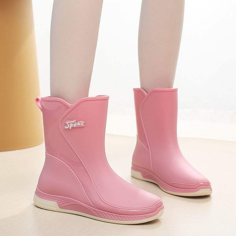 Γυναικείες μπότες βροχής, μεσαίο ύψος, PVC επάνω μέρος, για ενήλικες, φθινόπωρο-χειμώνα