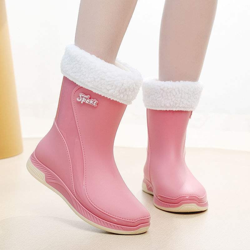 Γυναικείες μπότες βροχής, μεσαίο ύψος, PVC επάνω μέρος, για ενήλικες, φθινόπωρο-χειμώνα