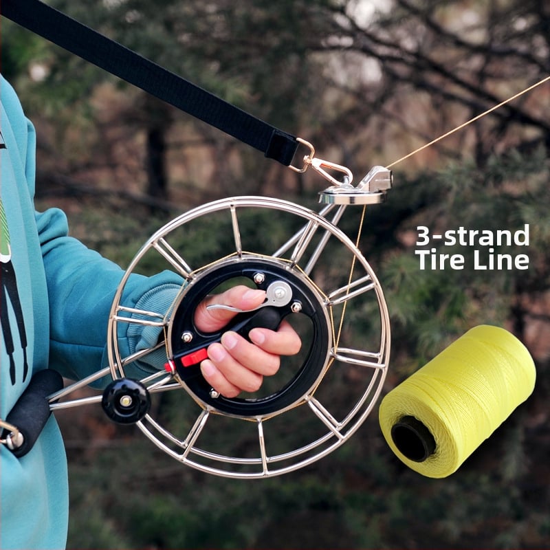 Рул за хвърчило с линия — ръчен, модерен минималистичен стил, печат на лого възможен, без персонализация