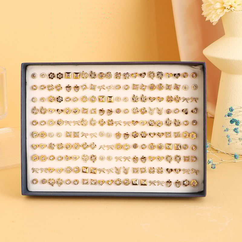 Σκουλαρίκια – Πλαστικό/ρητίνη, Ηλεκτροπλατίωση – Στυλ: Καρδιά, Λουλούδια, Φύλλα – Unisex