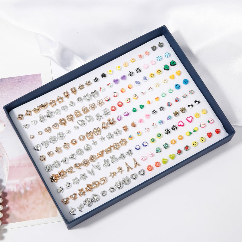 Σκουλαρίκια – Πλαστικό/ρητίνη, Ηλεκτροπλατίωση – Στυλ: Καρδιά, Λουλούδια, Φύλλα – Unisex