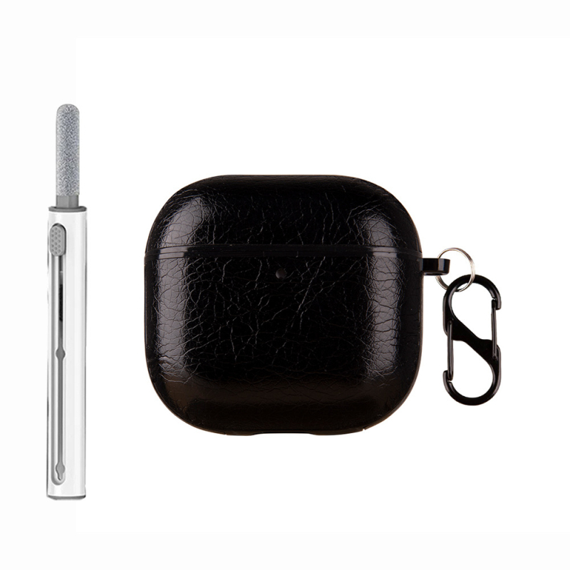 Husă AirPods Pro 3 pentru Apple Pro3, PC+TPU piele imitatie, textură gravată, husă de protecție, potrivire universală