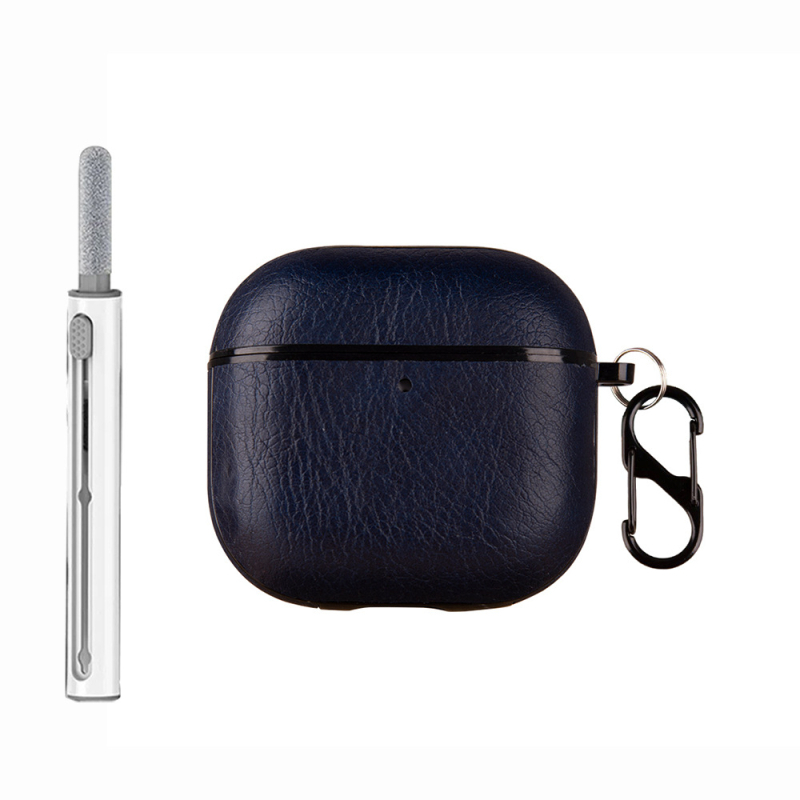 Husă AirPods Pro 3 pentru Apple Pro3, PC+TPU piele imitatie, textură gravată, husă de protecție, potrivire universală