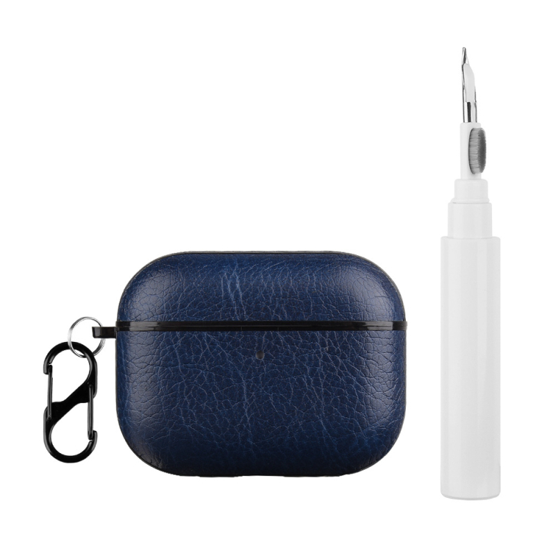 Husă AirPods Pro 3 pentru Apple Pro3, PC+TPU piele imitatie, textură gravată, husă de protecție, potrivire universală