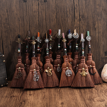 Κρεμαστό αυτοκινήτου-βούρτσα από Miscanthus, ημι-χειροποίητη επεξεργασία, μάρκα Wisdom, μοτίβο αστεριών και σελήνης