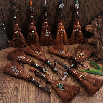 Κρεμαστό αυτοκινήτου-βούρτσα από Miscanthus, ημι-χειροποίητη επεξεργασία, μάρκα Wisdom, μοτίβο αστεριών και σελήνης