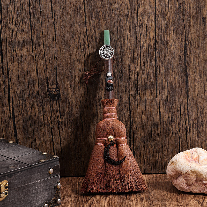 Κρεμαστό αυτοκινήτου-βούρτσα από Miscanthus, ημι-χειροποίητη επεξεργασία, μάρκα Wisdom, μοτίβο αστεριών και σελήνης