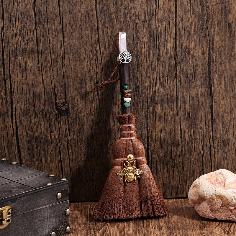 Κρεμαστό αυτοκινήτου-βούρτσα από Miscanthus, ημι-χειροποίητη επεξεργασία, μάρκα Wisdom, μοτίβο αστεριών και σελήνης