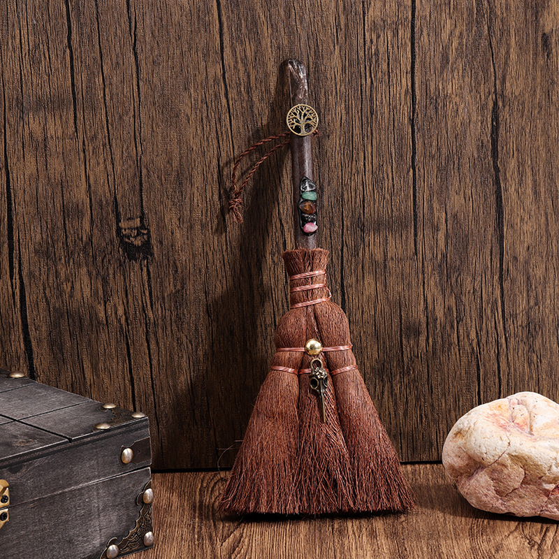 Κρεμαστό αυτοκινήτου-βούρτσα από Miscanthus, ημι-χειροποίητη επεξεργασία, μάρκα Wisdom, μοτίβο αστεριών και σελήνης