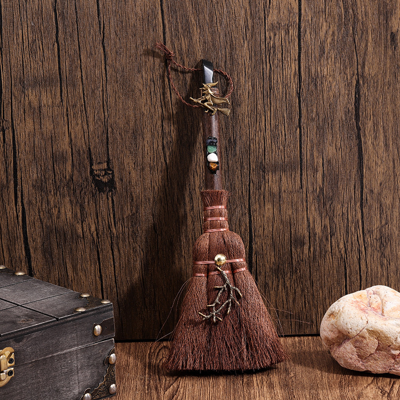 Κρεμαστό αυτοκινήτου-βούρτσα από Miscanthus, ημι-χειροποίητη επεξεργασία, μάρκα Wisdom, μοτίβο αστεριών και σελήνης