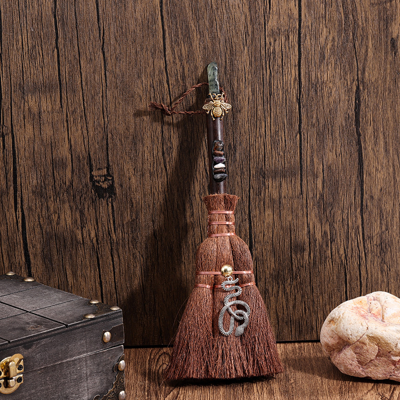 Κρεμαστό αυτοκινήτου-βούρτσα από Miscanthus, ημι-χειροποίητη επεξεργασία, μάρκα Wisdom, μοτίβο αστεριών και σελήνης