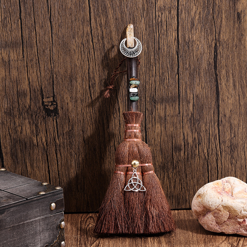 Κρεμαστό αυτοκινήτου-βούρτσα από Miscanthus, ημι-χειροποίητη επεξεργασία, μάρκα Wisdom, μοτίβο αστεριών και σελήνης