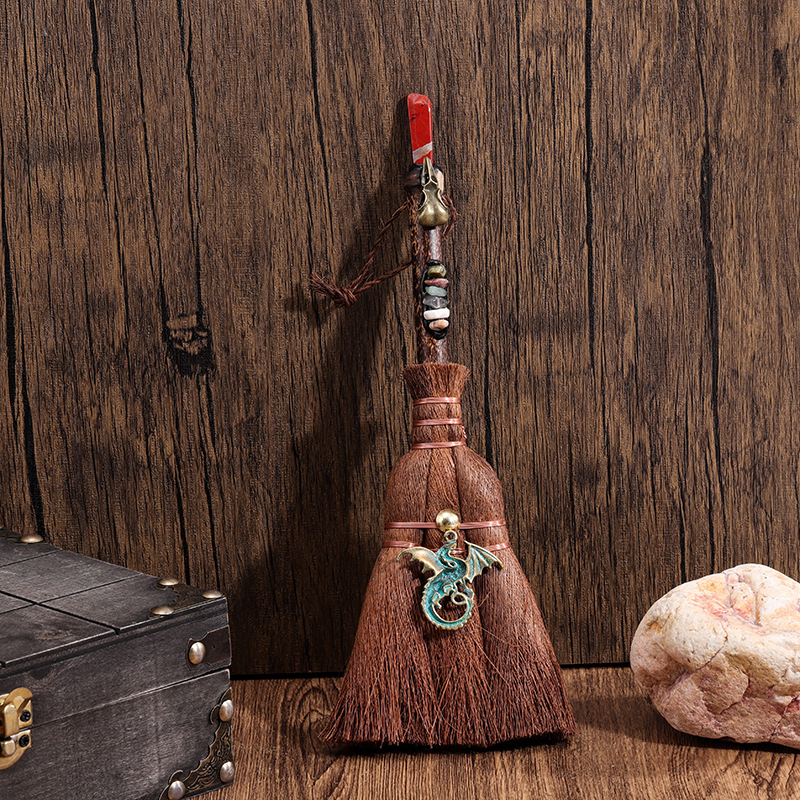 Κρεμαστό αυτοκινήτου-βούρτσα από Miscanthus, ημι-χειροποίητη επεξεργασία, μάρκα Wisdom, μοτίβο αστεριών και σελήνης