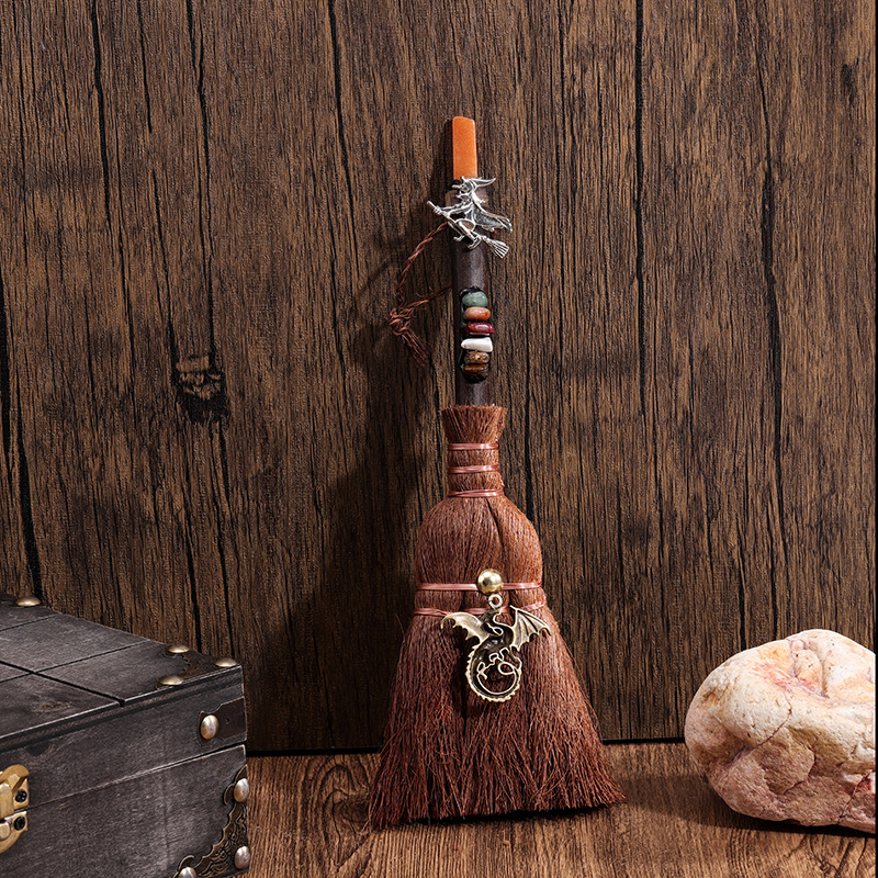 Κρεμαστό αυτοκινήτου-βούρτσα από Miscanthus, ημι-χειροποίητη επεξεργασία, μάρκα Wisdom, μοτίβο αστεριών και σελήνης