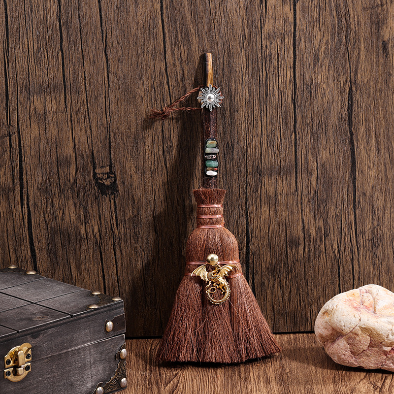 Κρεμαστό αυτοκινήτου-βούρτσα από Miscanthus, ημι-χειροποίητη επεξεργασία, μάρκα Wisdom, μοτίβο αστεριών και σελήνης