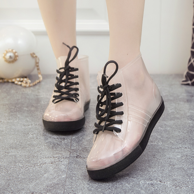 Γυναικείες γαλότσες βροχής από PVC — Αδιάβροχες, Αντιολισθητικές, μέχρι τον αστράγαλο, Εσωτερικό από βελούδινο βαμβάκι