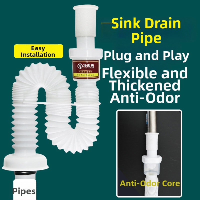 Odtok umývadla – anti-odor, nerezová oceľ, model Sink Drain Pipe, Produktové číslo F77H55MMSTT7JT