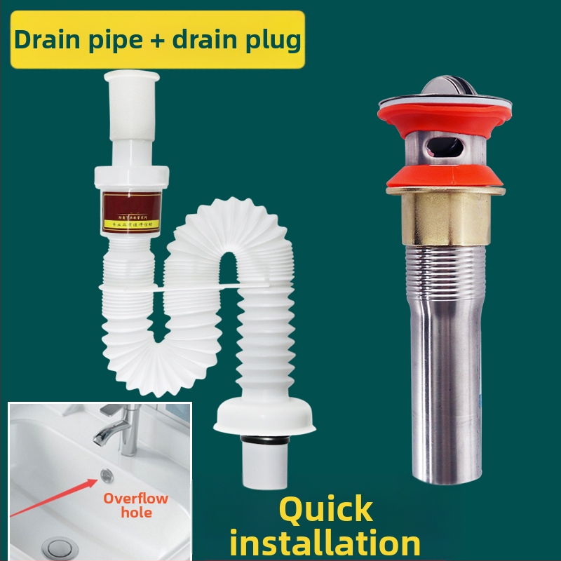 Odtok umývadla – anti-odor, nerezová oceľ, model Sink Drain Pipe, Produktové číslo F77H55MMSTT7JT