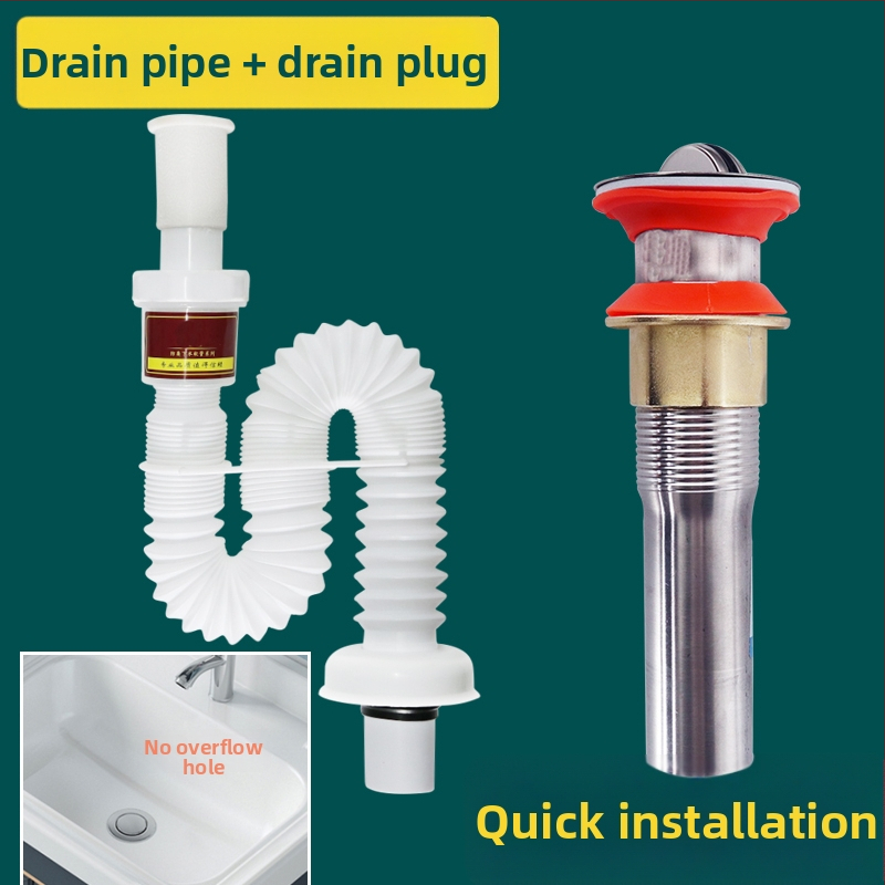 Odtok umývadla – anti-odor, nerezová oceľ, model Sink Drain Pipe, Produktové číslo F77H55MMSTT7JT