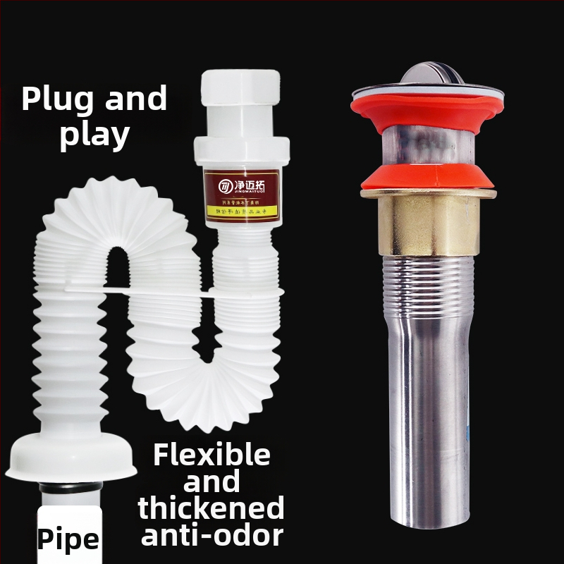 Odtok umývadla – anti-odor, nerezová oceľ, model Sink Drain Pipe, Produktové číslo F77H55MMSTT7JT