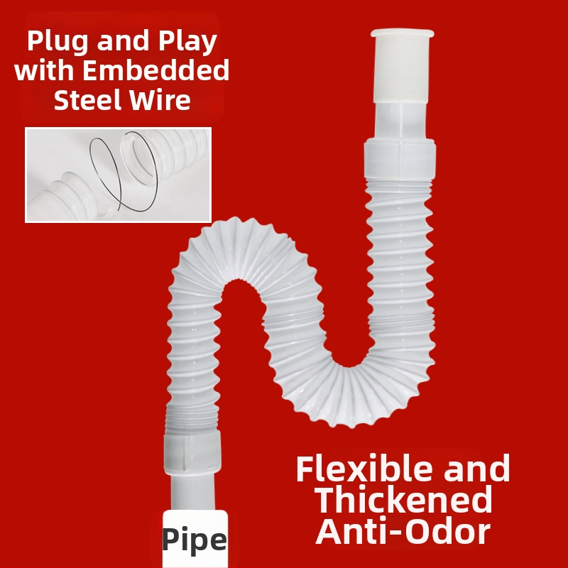 Odtok umývadla – anti-odor, nerezová oceľ, model Sink Drain Pipe, Produktové číslo F77H55MMSTT7JT