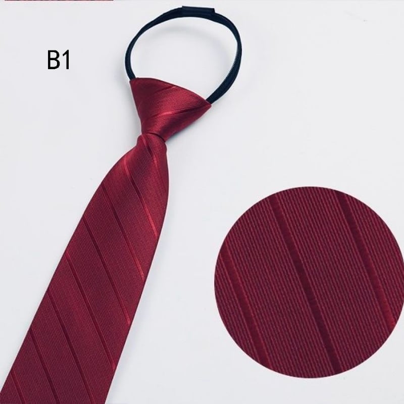 Kravata sa zipom za poslovni outfit, prugasta, poliester, bez vezivanja (Proljeće 2025)