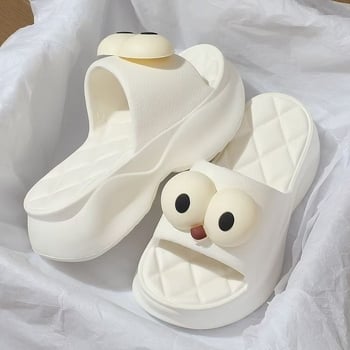 Sandale dama EVA cu talpă groasă de 6 cm, vârf rotund, încălțăminte lejeră de vară