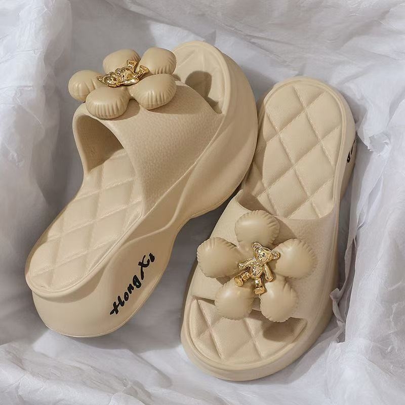 Sandale dama EVA cu talpă groasă de 6 cm, vârf rotund, încălțăminte lejeră de vară