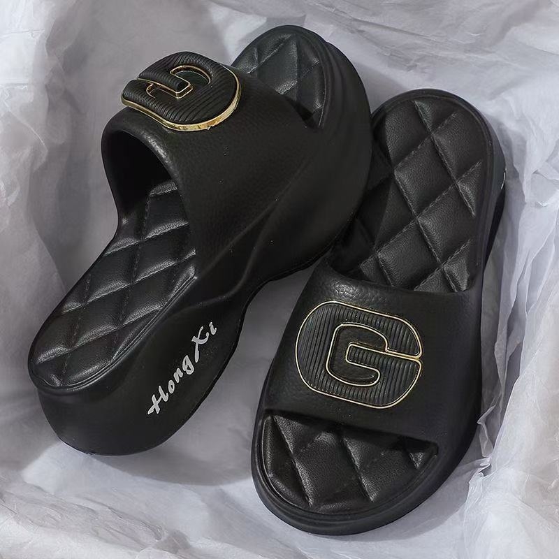 Sandale dama EVA cu talpă groasă de 6 cm, vârf rotund, încălțăminte lejeră de vară