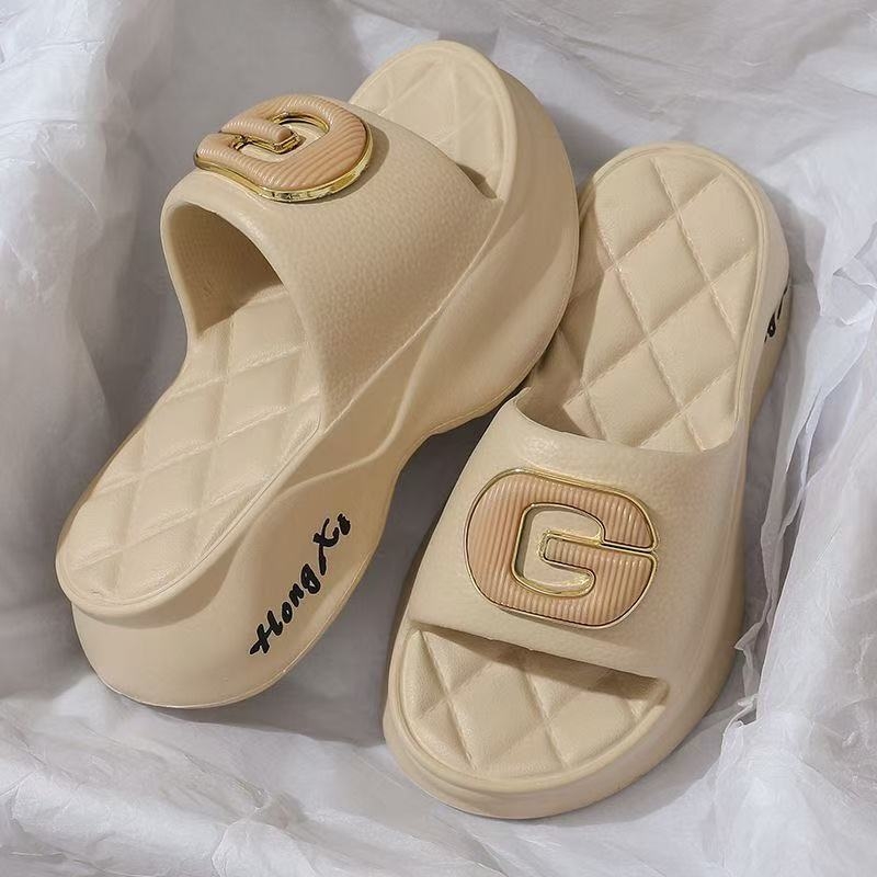 Sandale dama EVA cu talpă groasă de 6 cm, vârf rotund, încălțăminte lejeră de vară