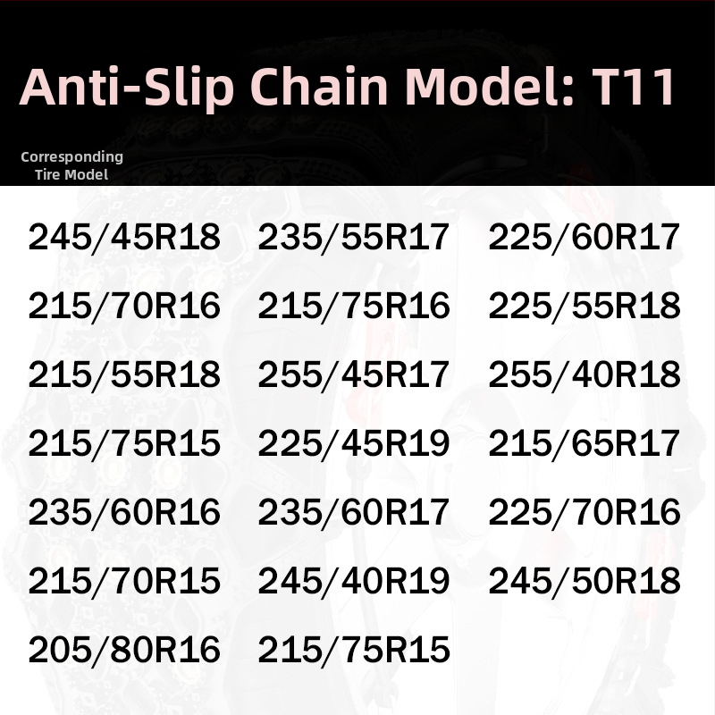 Yingxue Lanțuri de zăpadă de iarnă pentru mașini și SUV cu tensionare automată, 4–8 kg