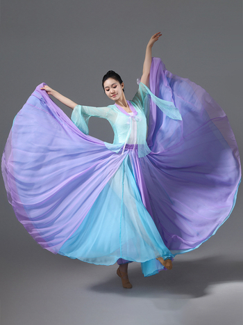 Dvojitá tanečná sukňa z šifónu a polyesteru, pre ženy, na ľudové tance, leto 2025