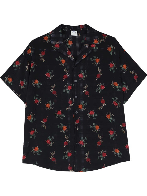 Női rövid ujjú ing Cartoon mintával, polo gallérral, poliészter, nyár 2025