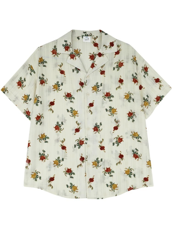 Női rövid ujjú ing Cartoon mintával, polo gallérral, poliészter, nyár 2025