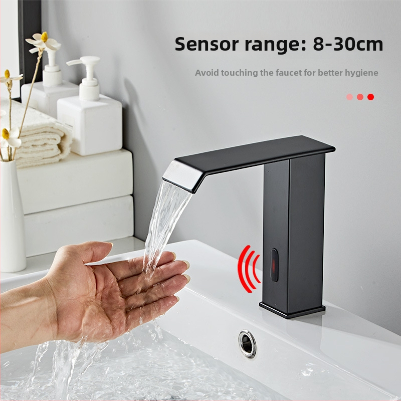 Indukčný kohútik na umývadlo, model 8835, montáž na jeden otvor, celé meďové telo ventilu, indukčné ovládanie