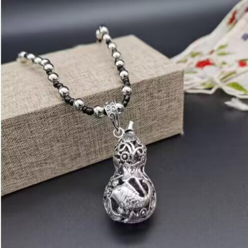 Pulóverlánc geometriás kockás mintával és ötvözet medállal, golyó lánc, uniszex retro hosszú nyaklánc, 21–50 cm, 11 cm hosszabbítás