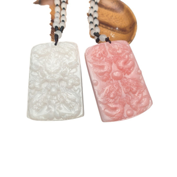 Colier cu pandantiv Guanyin cu două fețe din rășină, lanț cu mărgele, unisex, primăvara 2024, Nanyi Jewelry