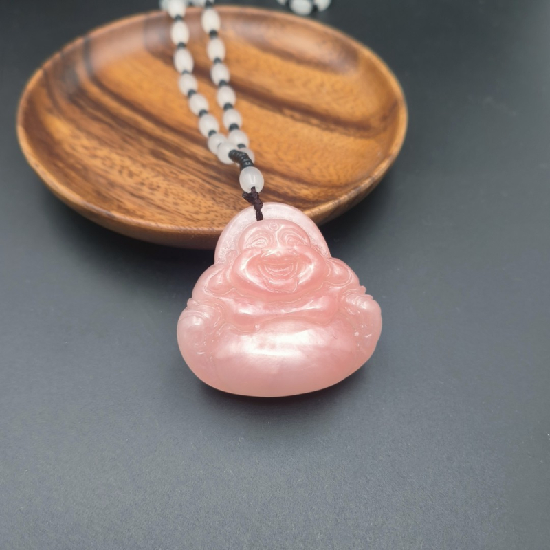 Colier cu pandantiv Guanyin cu două fețe din rășină, lanț cu mărgele, unisex, primăvara 2024, Nanyi Jewelry