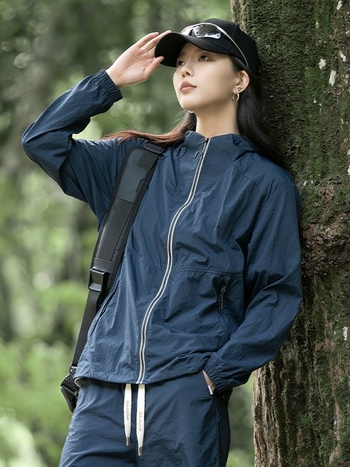 Unisex letná bunda s kapucňou, UPF50+, ľahká, nylon