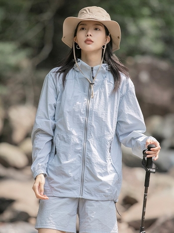 Unisex letná bunda s kapucňou, UPF50+, ľahká, nylon