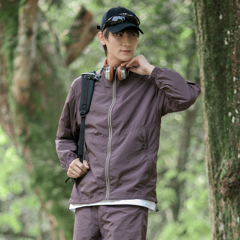 Unisex letná bunda s kapucňou, UPF50+, ľahká, nylon