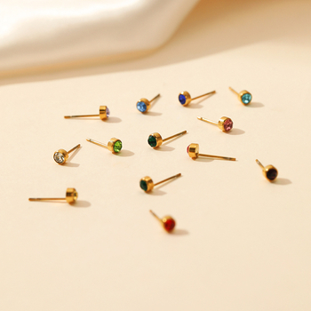 Γεωμετρικά σκουλαρίκια με στρας από ανοξείδωτο ατσάλι, ηλεκτροπλατινωμένη επίστρωση – καθημερινό στυλ μόδας